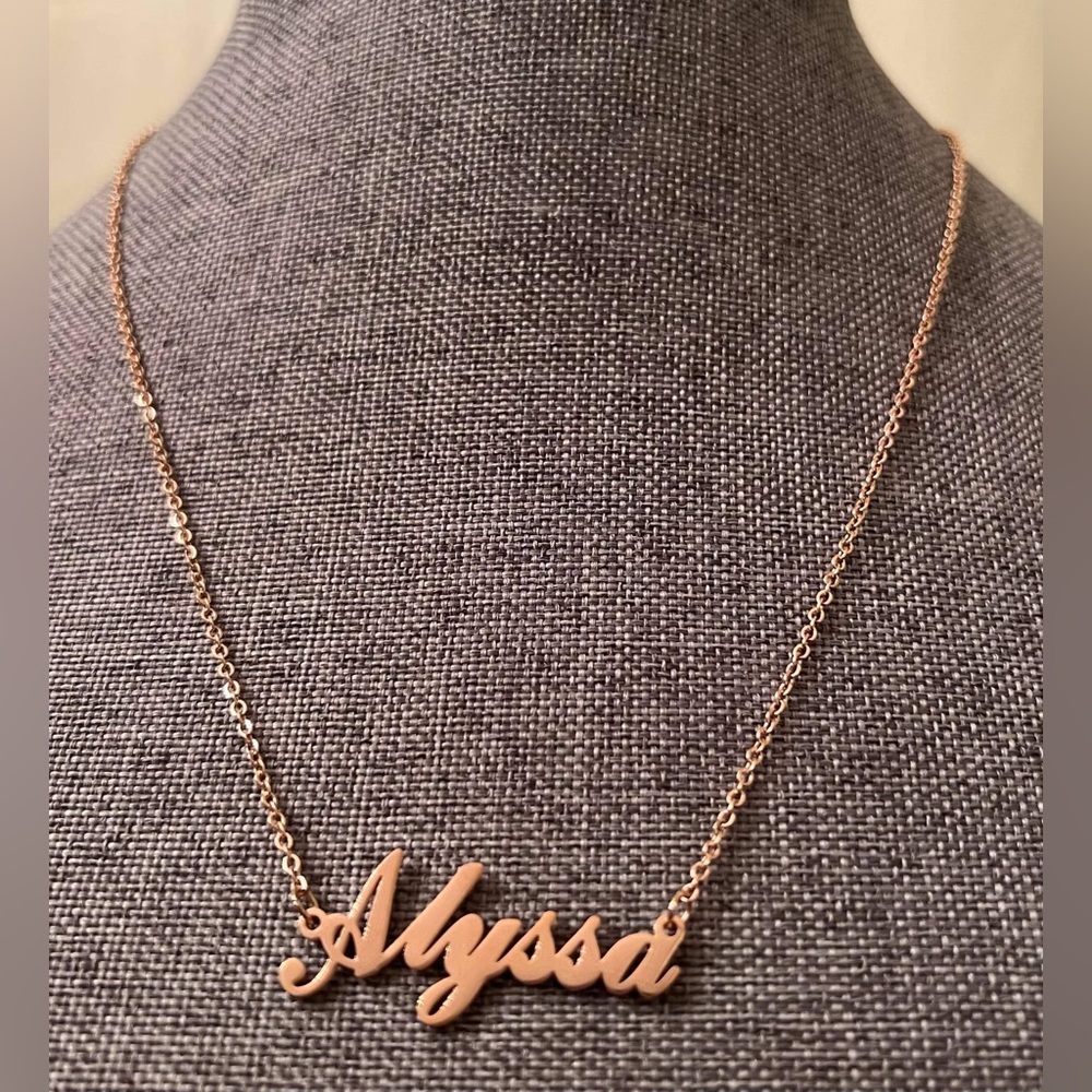 Alyssa Personalized Name Necklace • Alyssa Name • 
Necklace • Rose Gold Necklace